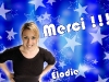 ref: remerciement, Élodie vous remercie sur fond étoiles bleues