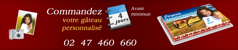 commandez votre gateau d'anniversaire personnalisé avec photo